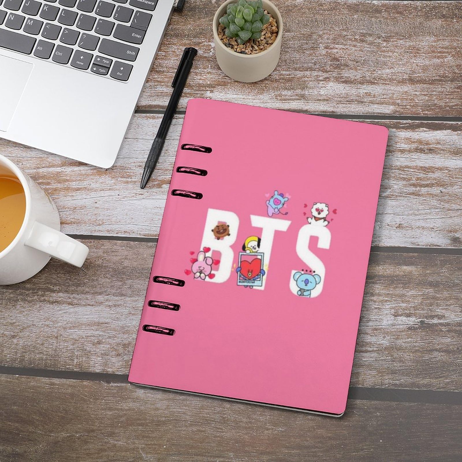 Amazon.co.jp: Bts メモ帳 ルーズリーフ式 システム手帳 A5 PUレザー