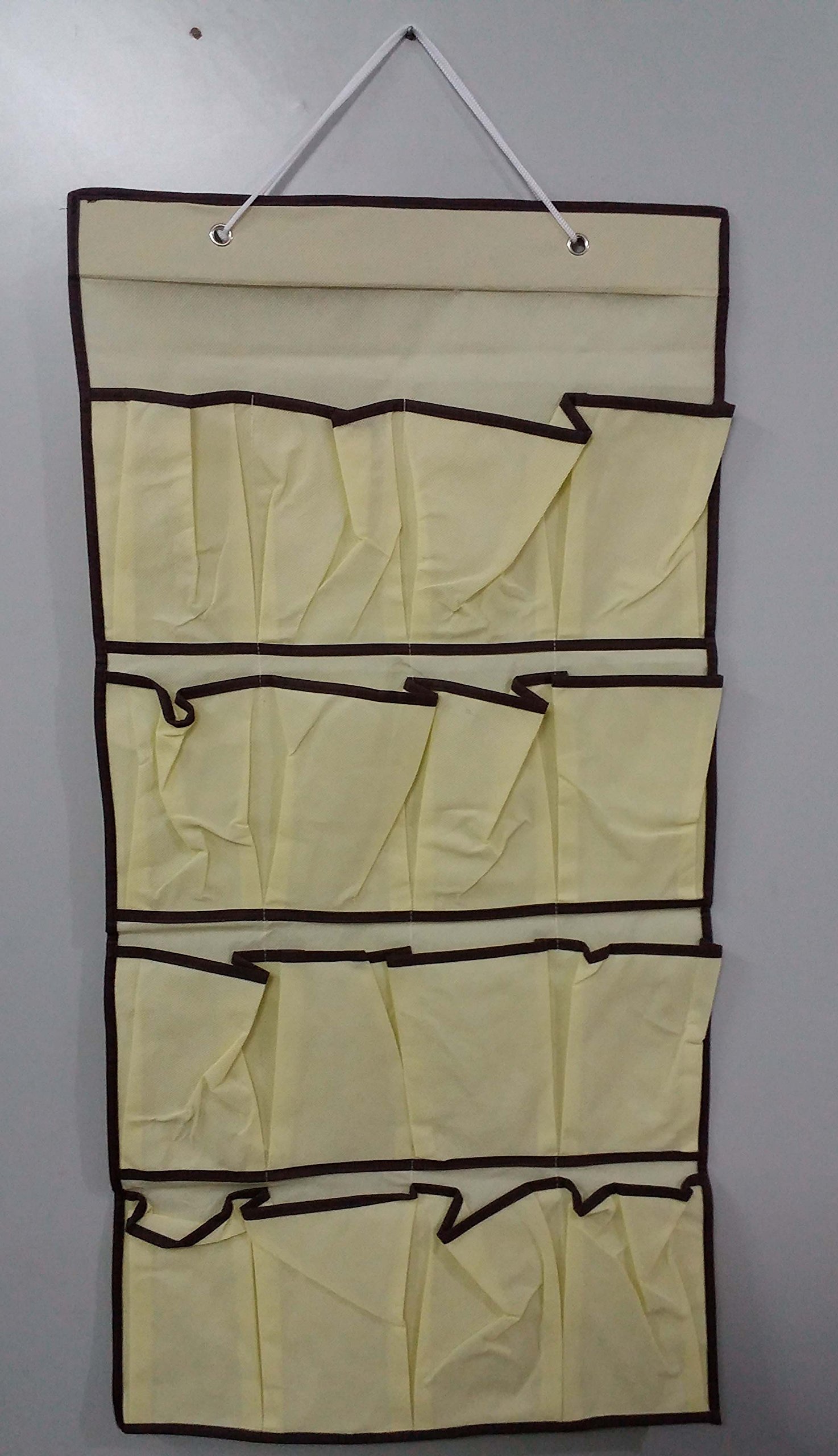 Pindia Fancy Home Door Hanging Shoe Organizer-Cream