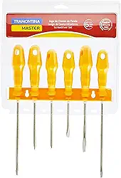 Tramontina 41516536, Jogo de Chaves de Fenda 6 Peças, Amarelo