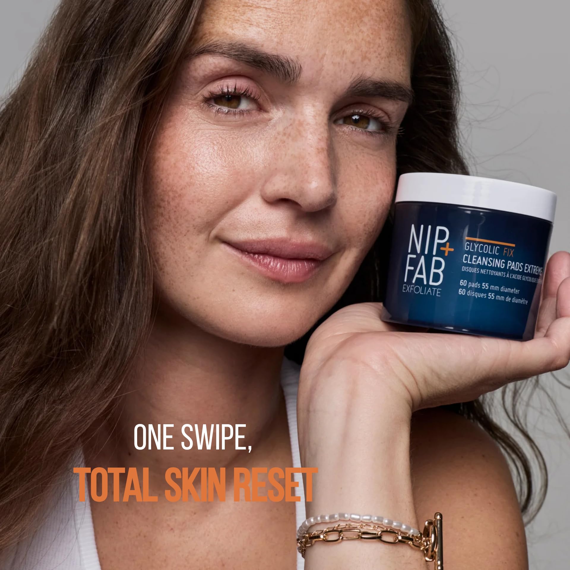 Nip + Fab Glycolic Fix Night Pads Extreme | Złuszczające Płatki z Kwasem Glikolowym na Noc | Peeling Kwasowy | Skoncentrowany Peeling Kwasowy | 60 sztuk