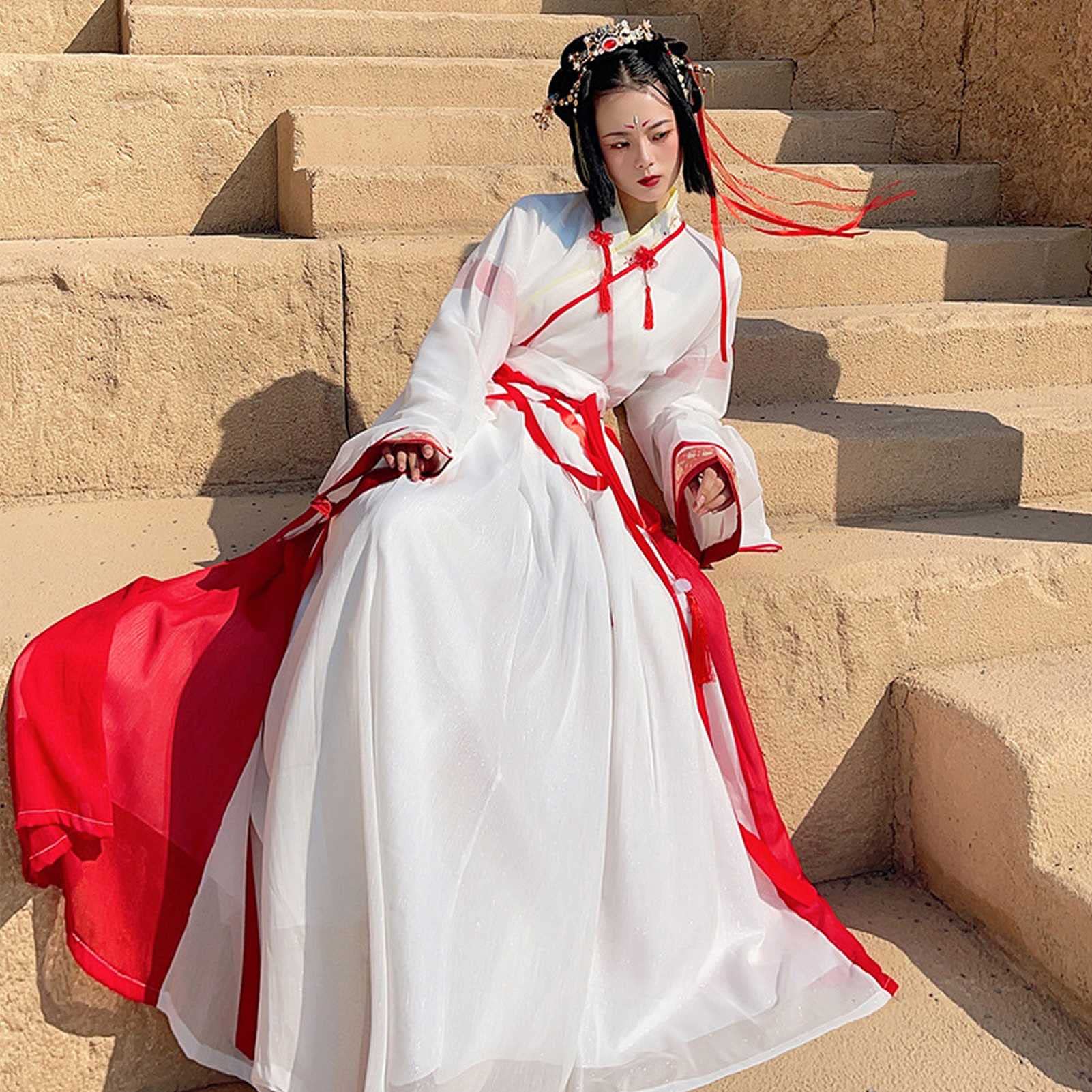 princess jin dress Best Gift Deluxe Chinese Princess Hanfu Wei and Jin Clothing Waist with  Tassel Decoration Costume Asian Outfit (Color : Red, Size : M-Medium) :  Amazon.sg: Fashion
