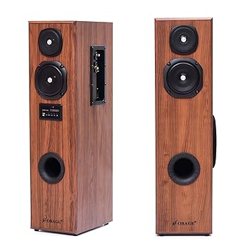 OBAGE DT-51 100W 2.0 Home Theater Tower Speaker with Optical in, Bluetooth 5.0, Dual AUX,USB,FM,MMC