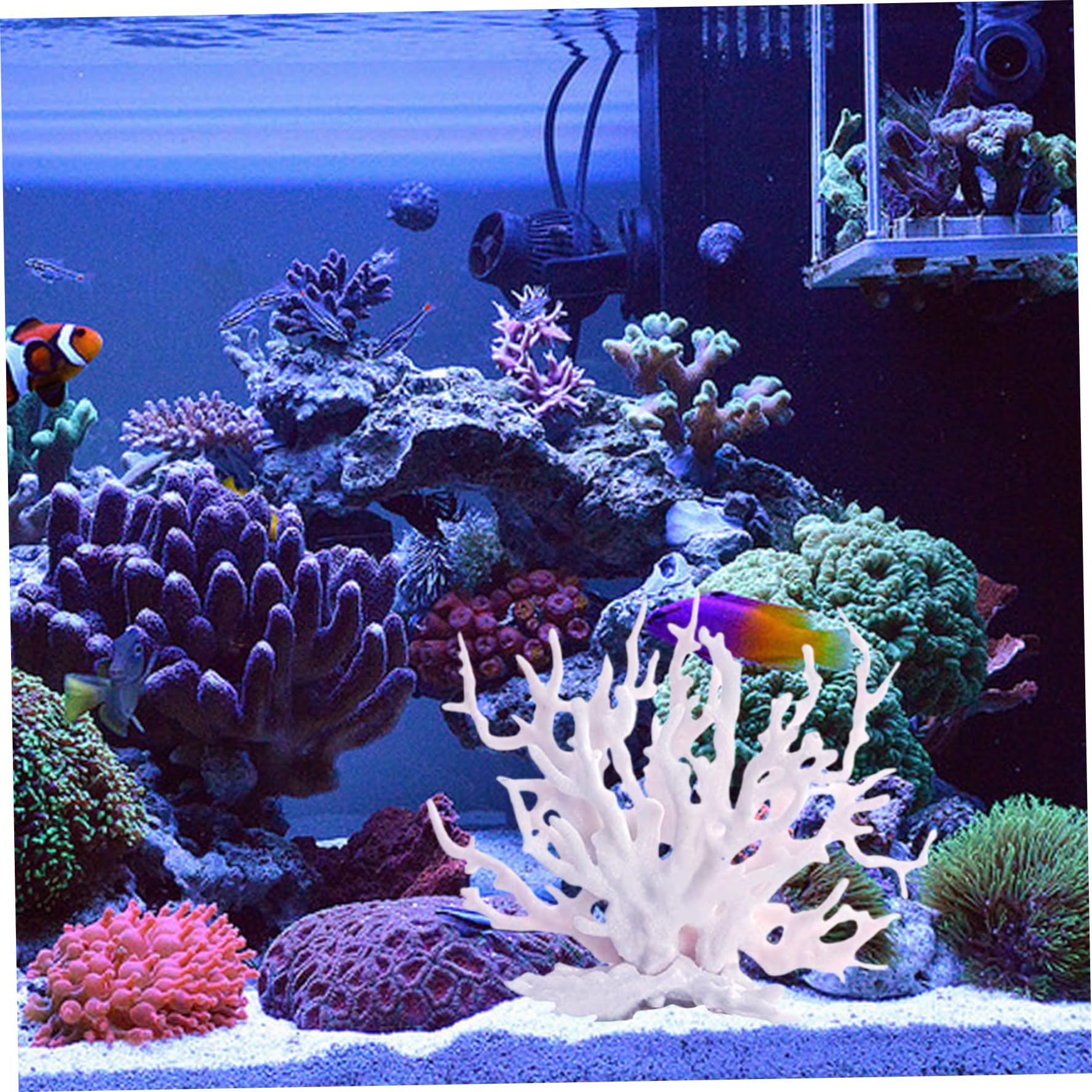 Künstliche Koralle Aquarium Deko – Rot/orange, 17×6,5×14,5 Cm – PVC Riff