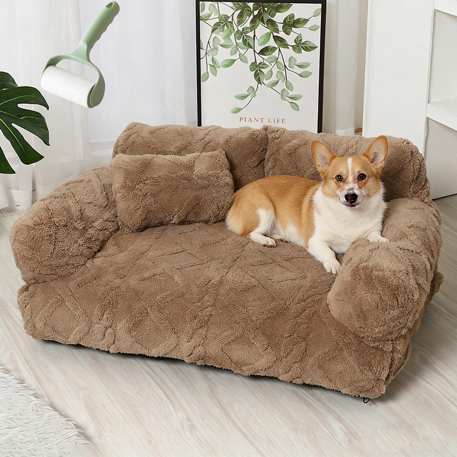 Qosigote Plush Calming Pet Sofa Bed, 2026 New Dog Sofa Bed, Removable And Washable, Flexibility And Grip Resistance, Supportive Dog Couch With Non-Slip Bottom, For Large Small Dogs & Cats (D,M)