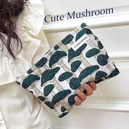 Miniatura 2 de STARDW Bolsas de cosméticos de flores para mujeres y niñas, bolsa de maquillaje de viaje, bolsa de maquillaje de lona de gran capacidad, bolsa