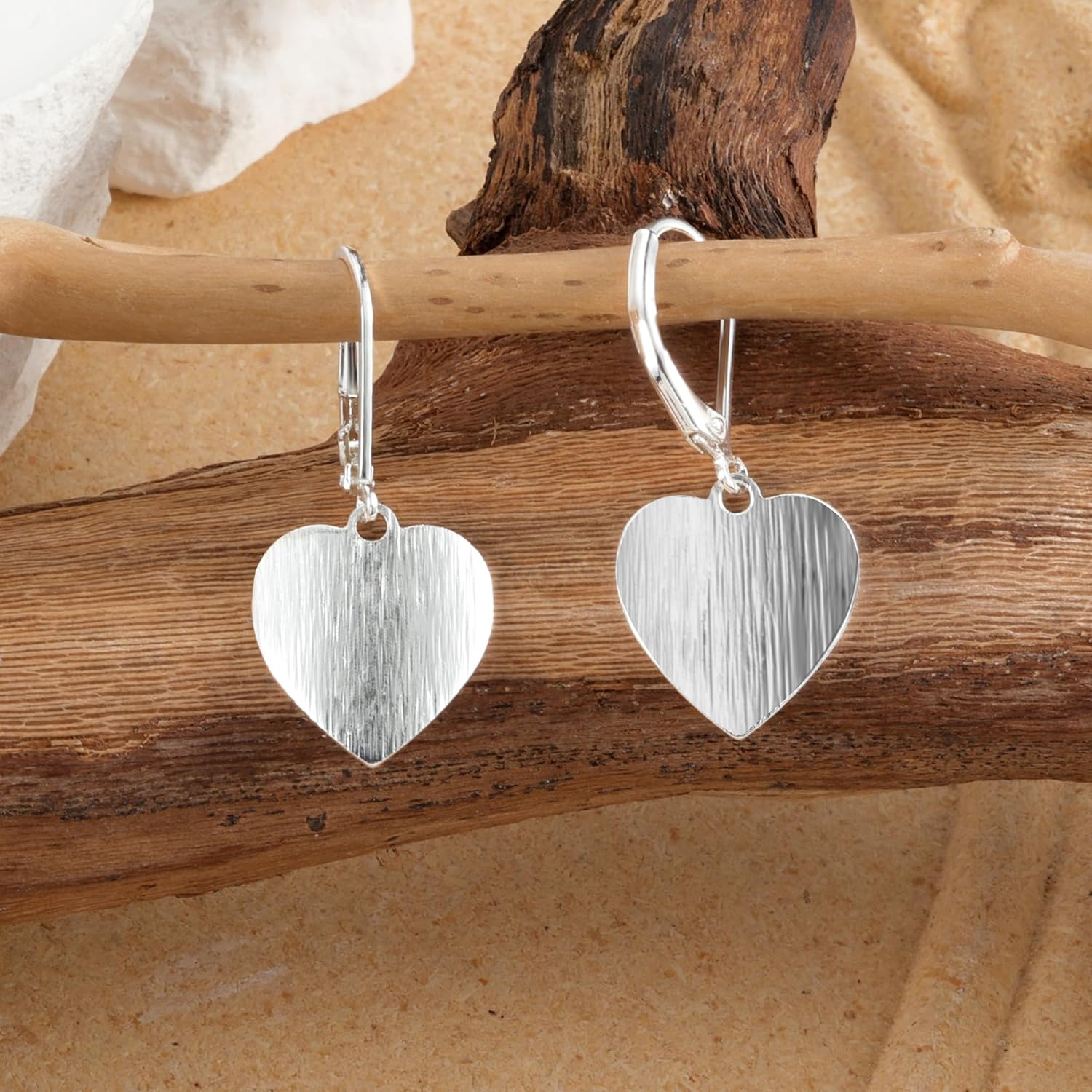 14K Gold Dangle Earrings for Women,Lightweight Circle Disc Coin Geometric Flat Brushed Drop Earrings, Hypoallergenic Leverback Earrings S925 Jewelry - Image 6