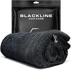 Blackline Car Drying Towel - 2ft x 3ft XL, Popular Pick Among Detailing Pros - 1300 GSM Microfiber - Absorbs Over 8lbs of Water - Leaves No Streaks, Spots or Scratches - Dries an Entire Vehicle