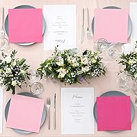 Vista 7 de Whaline Servilletas rosas para el día de San Valentín, 6.5 x 6.5 pulgadas, 3 colores, servilletas de papel desechables con temática rosa