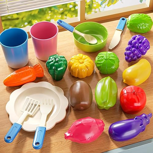 Miniatura 5 de Fregadero de juegos con agua corriente, fregadero de juguetes de cocina para niños de 3, 4, 5, 6, 7 años, lavavajillas eléctrico, accesorios de