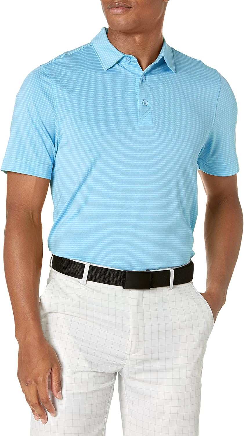 Cutter & Buck Men's Moisture Wicking UPF Drytec Forge Pencil Stripe Polo Shirt