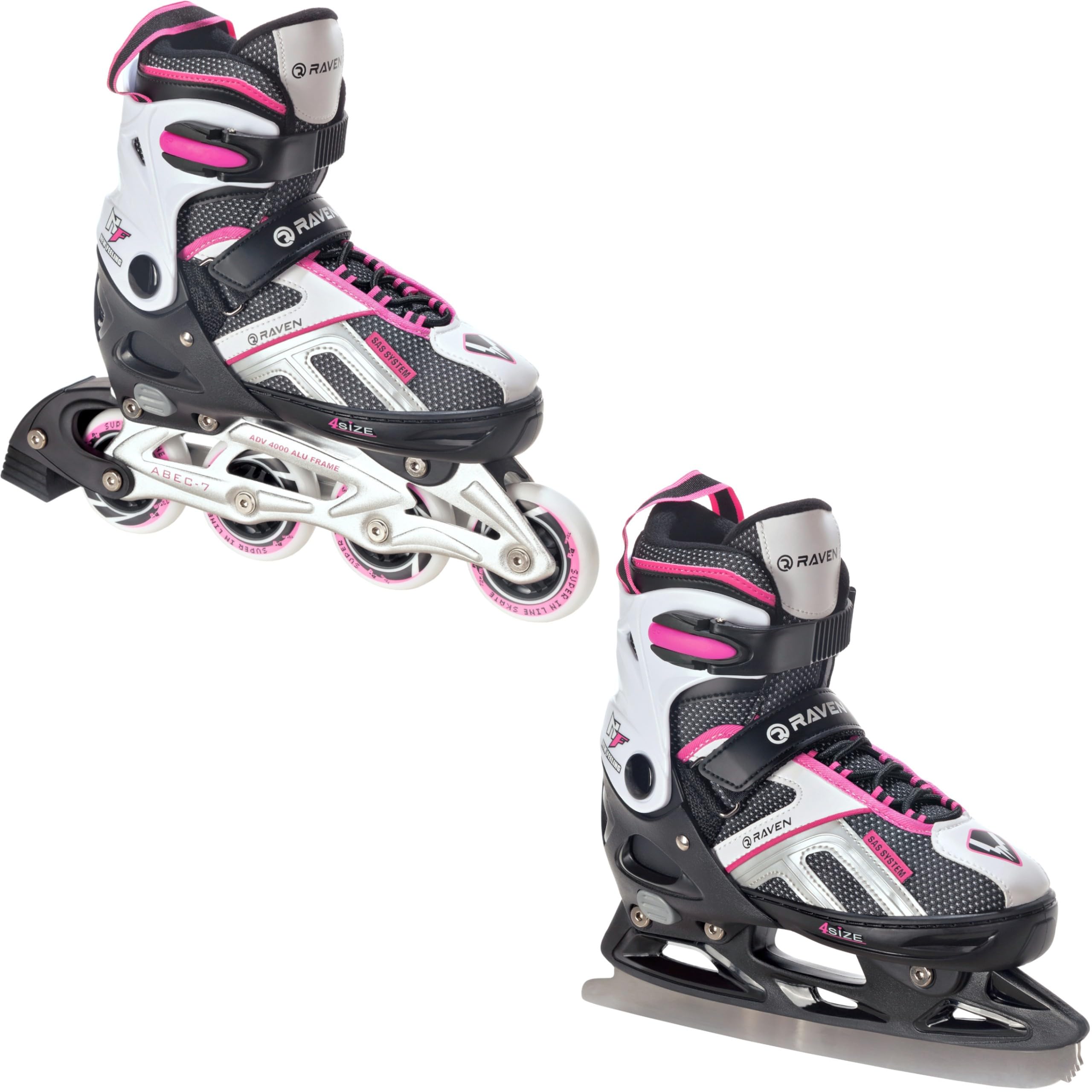 Raven – Patines para niñas, niños, Adultos y niños – Patines con Ruedas – Opción 2 en 1 con Patines de Hielo – Ajustables – Pulse — view 36
