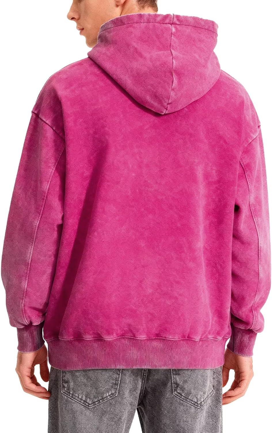 Mens Hoodies Oversized Acid Wash Hoodie Vintage Cotton Sweatshirt Streetwear Pullover Unisex