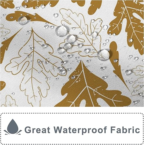 Miniatura 4 de Juego de cortinas de ducha de hojas amarillas con borla blanca, hojas botánicas abstractas, moderna cortina impermeable para baño con ganchos, 72 x