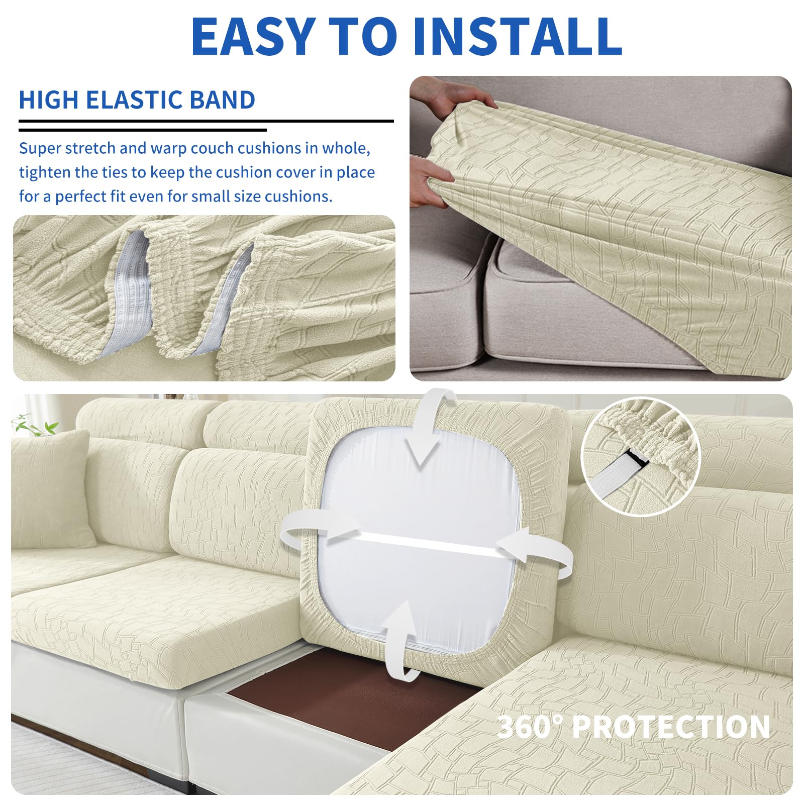 Copricuscini Divano Elasticizzati Ystyle - Antigraffio, Grigio Chiaro, Per 1 Posto (2 Pezzi) - Foto 4