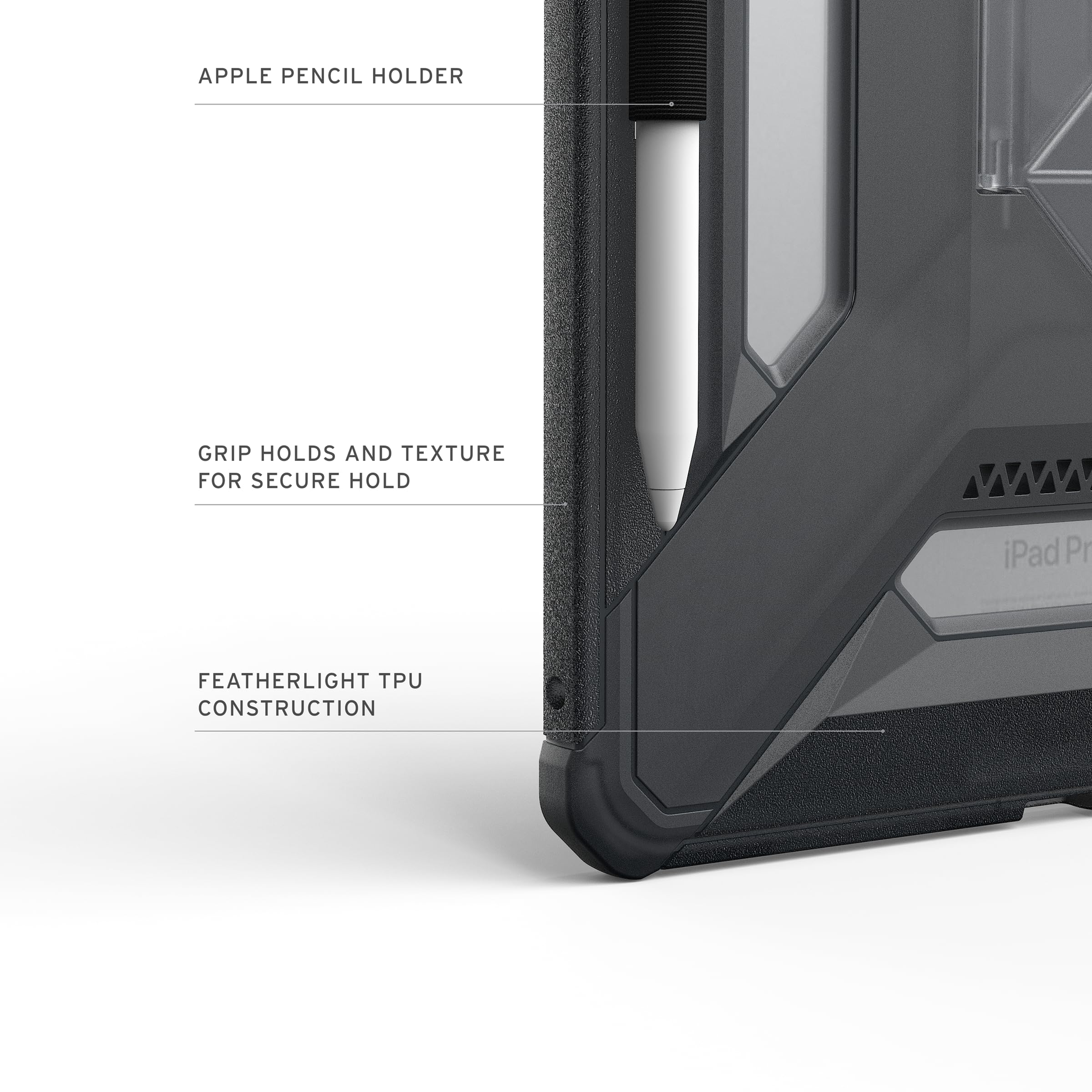 URBAN ARMOR GEAR UAG Custodia progettata per iPad Pro 11 pollici 6a generazione 2025 M5 5a generazione 2024 M4 A3357 A3358 A3359, custodia protettiva trasparente resistente con supporto e supporto per