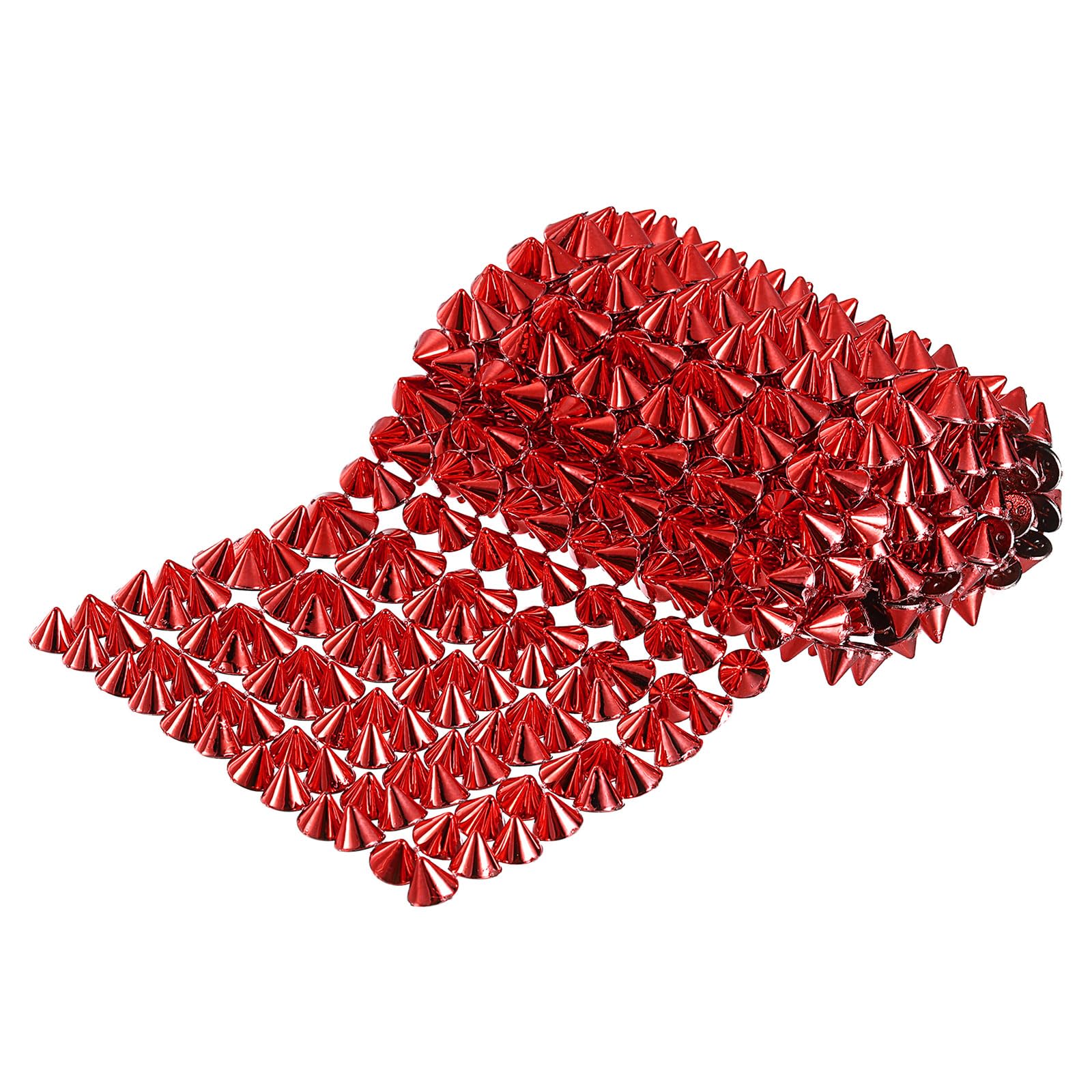 Cinta de remaches punk rojos de 12 filas para decorar ropa y bolsos con estilo cono
