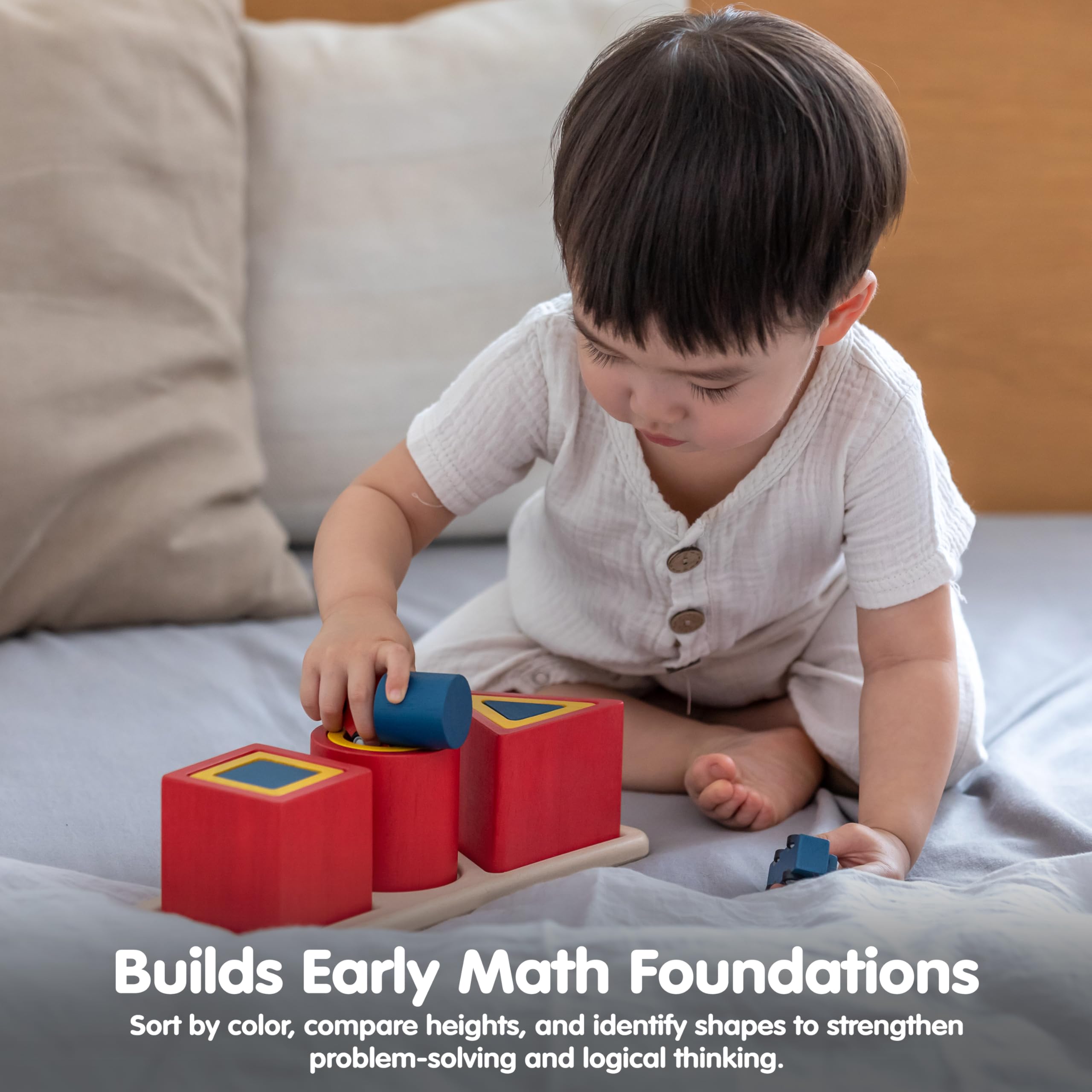 Plan Toys PT5463 - Puzzle de 3 Formas, Madera