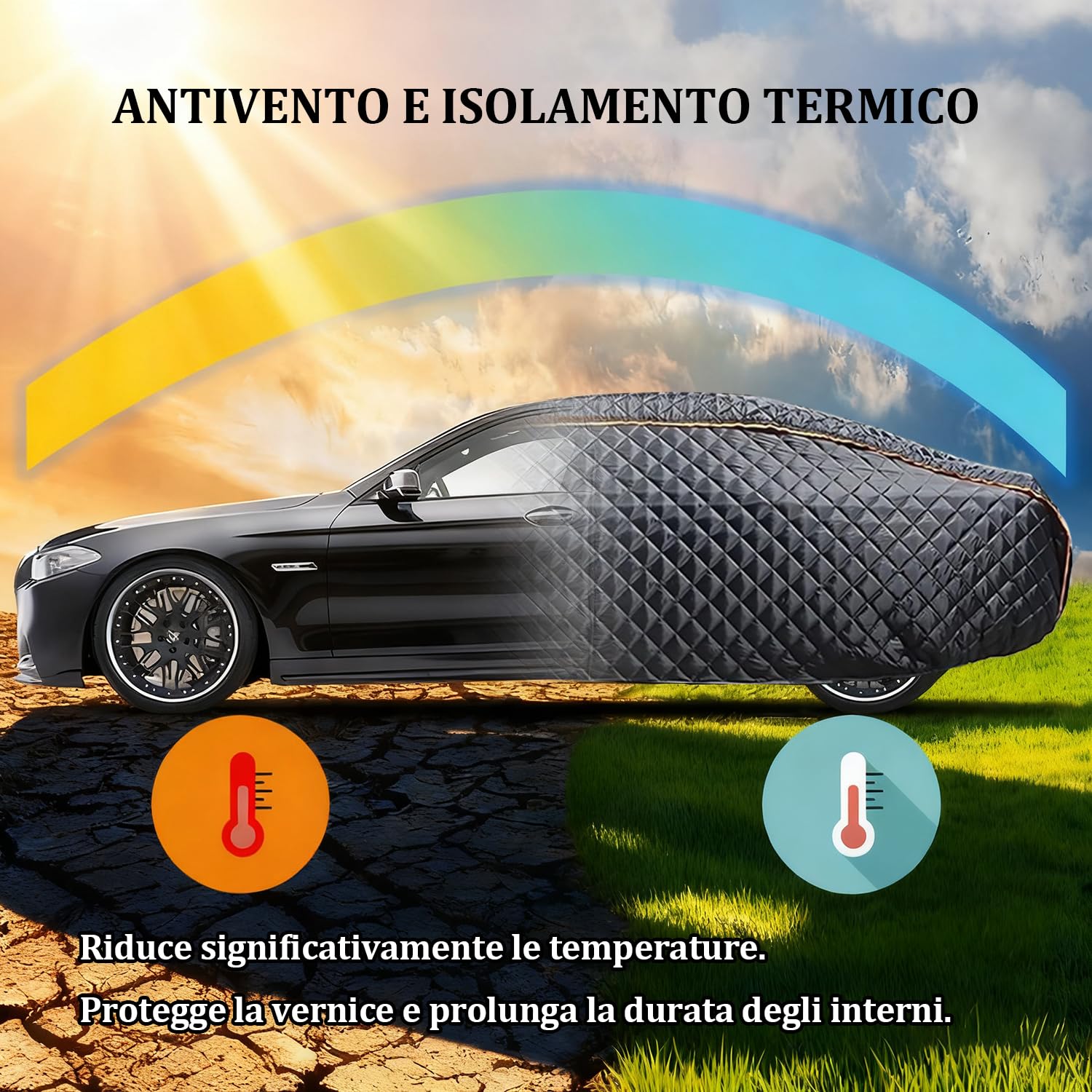telo copriauto antigrandine per BMW 4 Series (F32/F33/F36/G22/G23/G26) copri macchina antigrandine Protezione dalla neve e dalla pioggia, struttura rinforzata a sette strati, con corda antivento