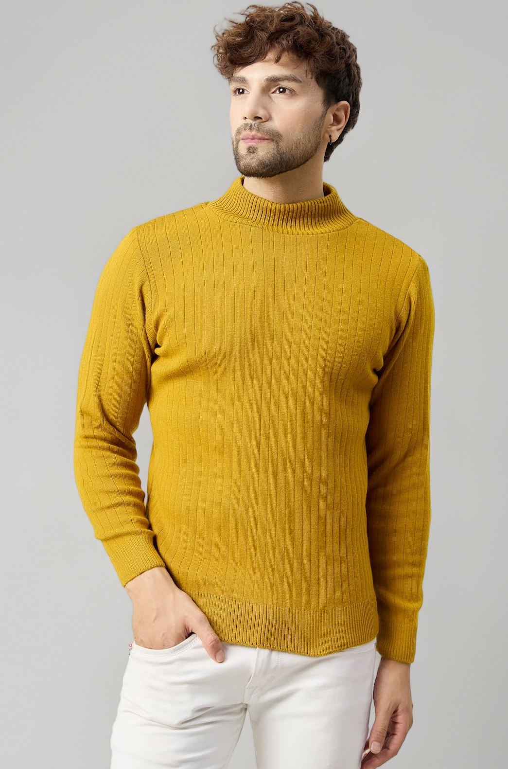Men High Neck Full Sleeve Winter Woolen Sweater