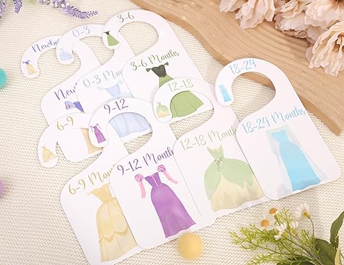 Miniatura 6 de Divisores de armario de princesa para guardería, baby shower, organizador de armario para niña, recién nacido a 24 meses para el hogar