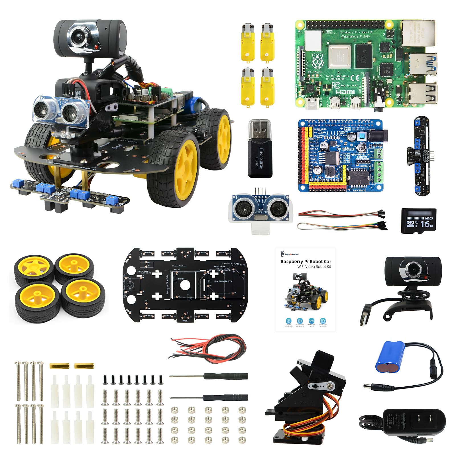 Amazon | XiaoR GEEK スマートロボットカーキット Raspberry Pi 5/4B