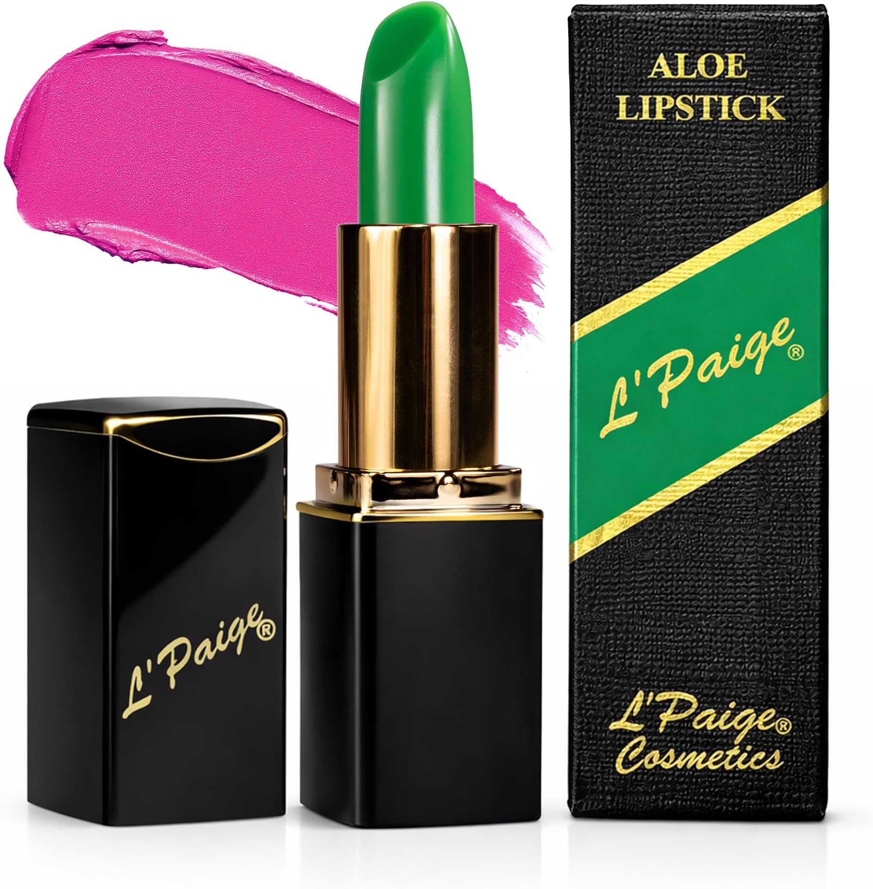 L'Paige Lipstick "BASIC GREEN" long-lasting mosturizing AloeVera"will Change"