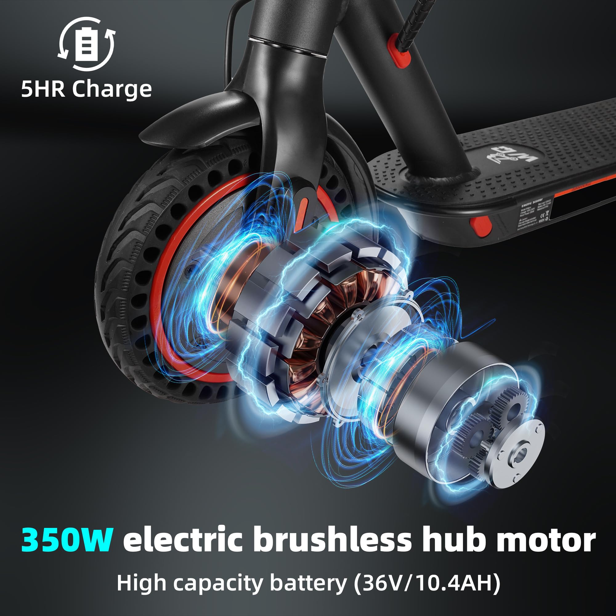 Elektro Scooter mit straßenzulassung, 3 Geschwindigkeitsmodi, 10,4 Ah Klasse A Akku,35km Meilen Reichweite & 120 kg Traglast, 8,5 Zoll Faltbarer Elektroroller Mit ABE