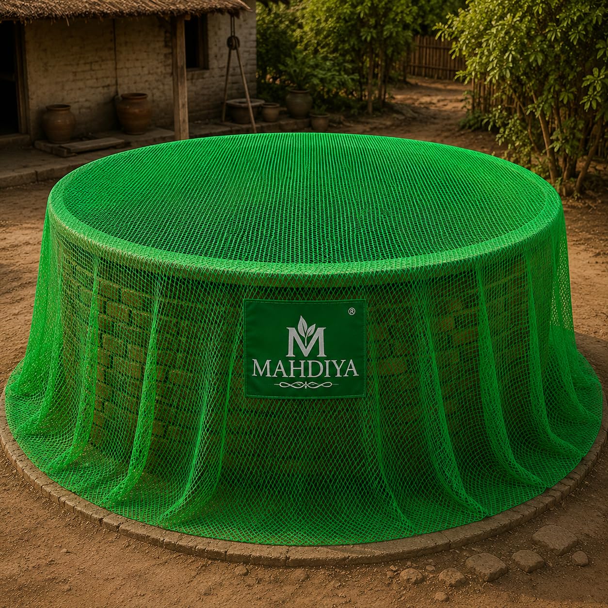 Well Cover Net, Green, Strong & Durable, Lightweight, Protects from Waste, Leaves & Plastic, Four Corner Tie Option Available (Customized Size Also Availble) (3x3 Meter)-image-11