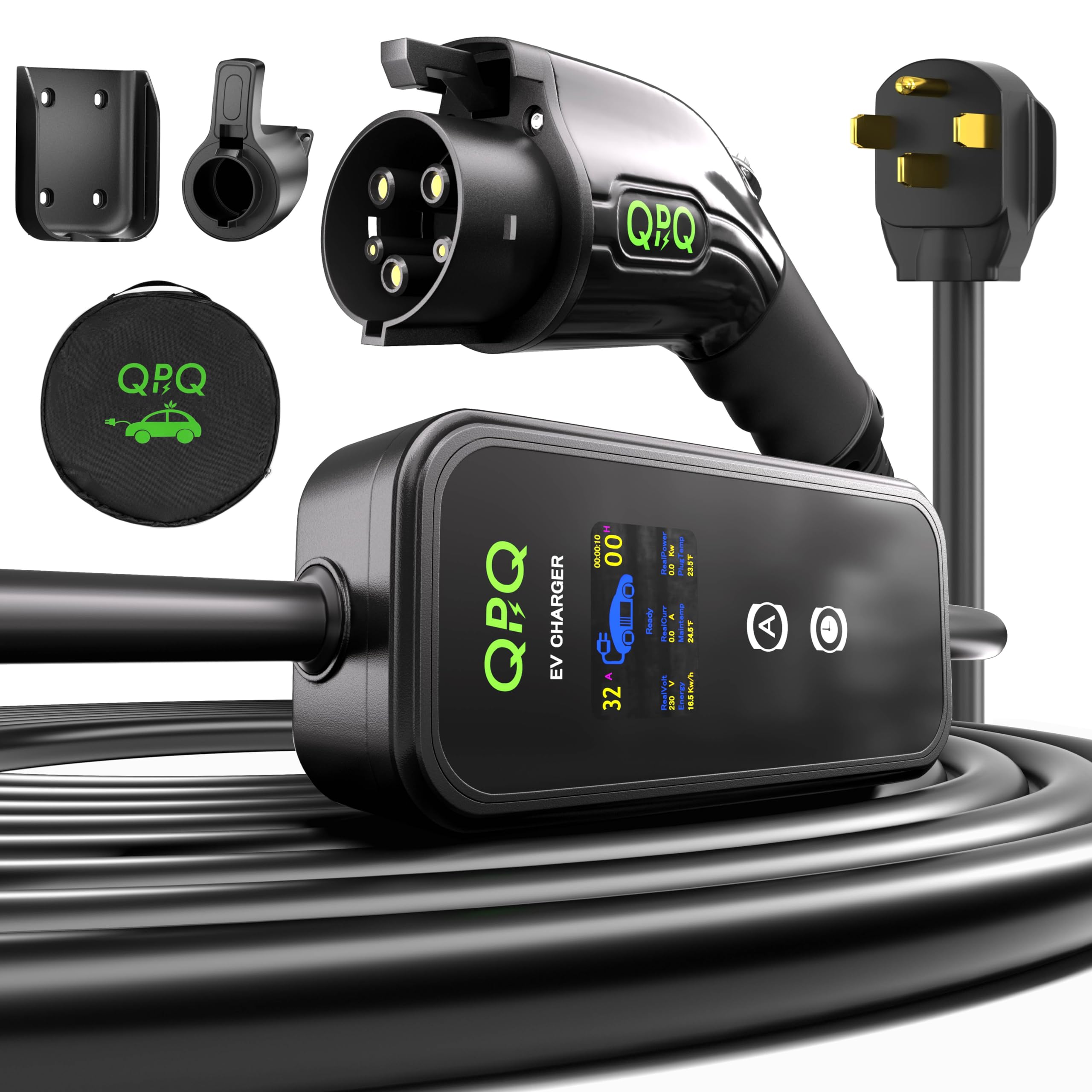 Photo 1 of Level 2 EV Charger 32 Amp Ev Chargers 25ft Portable Electric Vehicle Charger, Level 1 NEMA 14-50 Plug-in Electric Car Home Charging Station for SAE J1772 EVs 32A