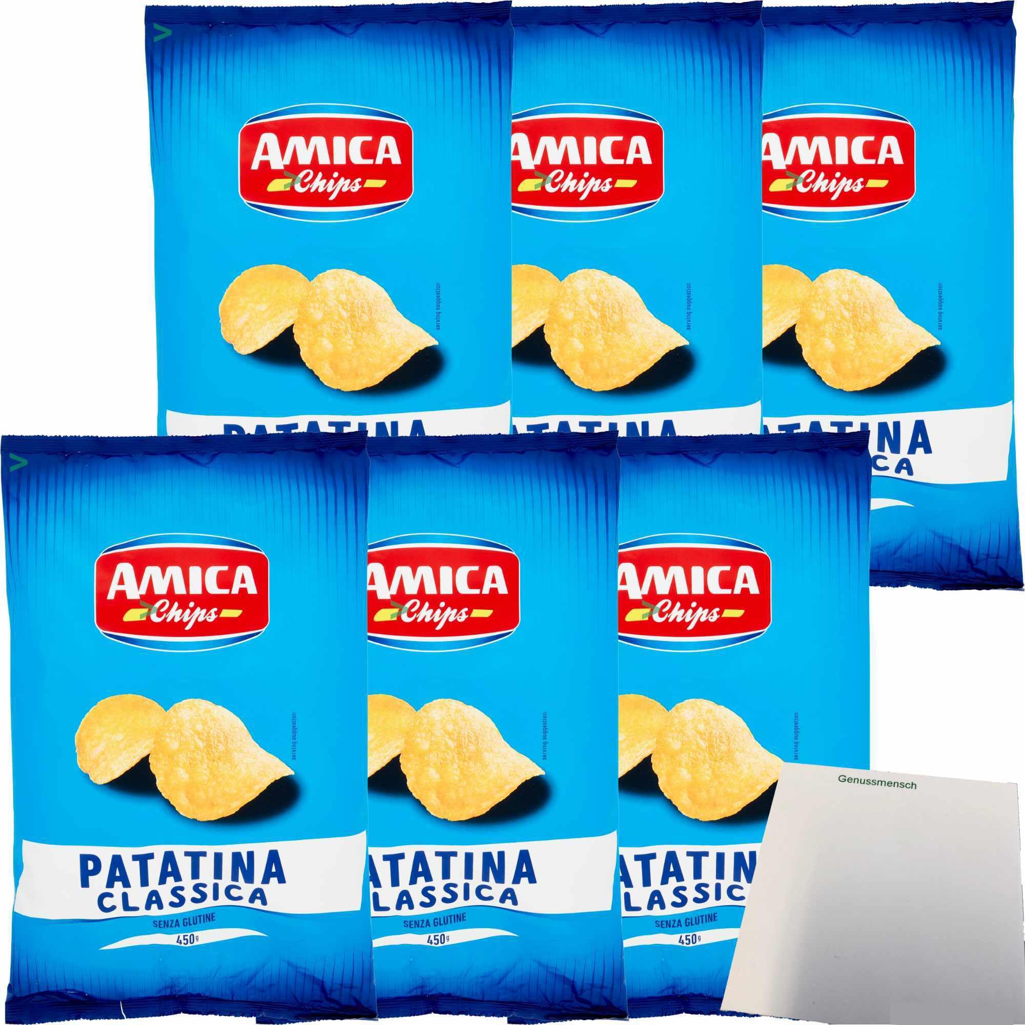 usy Bundle für Amica Chips Patatina Classica gesalzen 6er Pack (6x450g Tüte) + usy Block