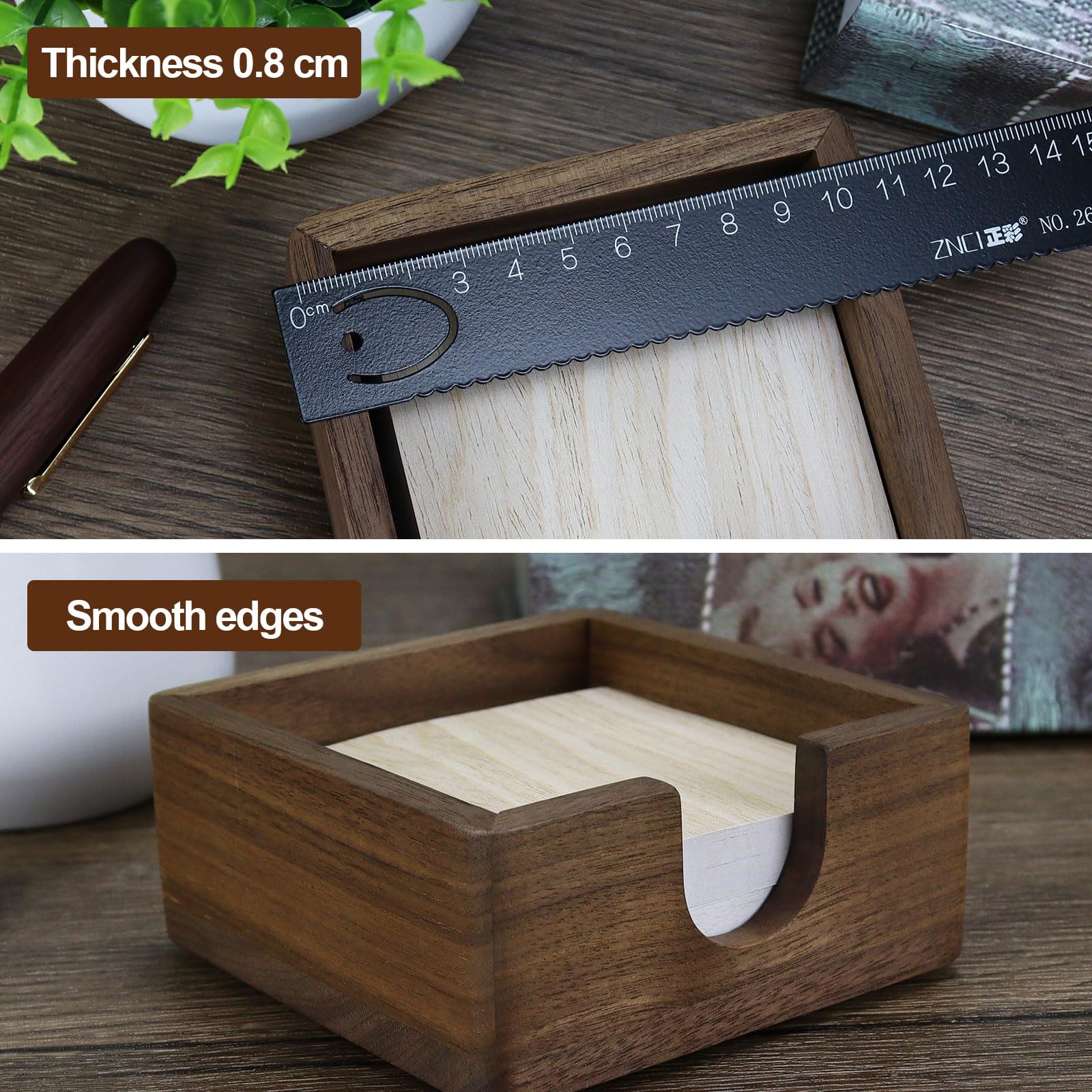 Set organizer da scrivania in legno di noce, 3 pezzi, con portapenne, clip per appunti e cucitrice, set di articoli da ufficio in legno per studenti, accessori da scrivania ecologici