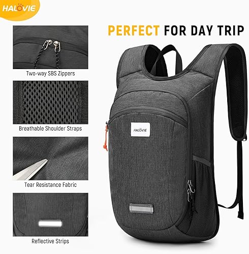 Miniatura 3 de HALOVIE Mochila de senderismo pequeña 10L Mochila ligera plegable Mochila de viaje plegable para mujeres y hombres (negro)