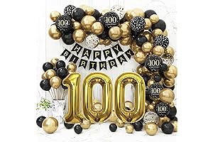100th Birthday Decorations for Men Women, Celebrate with Dazzling Black and Gold Decor