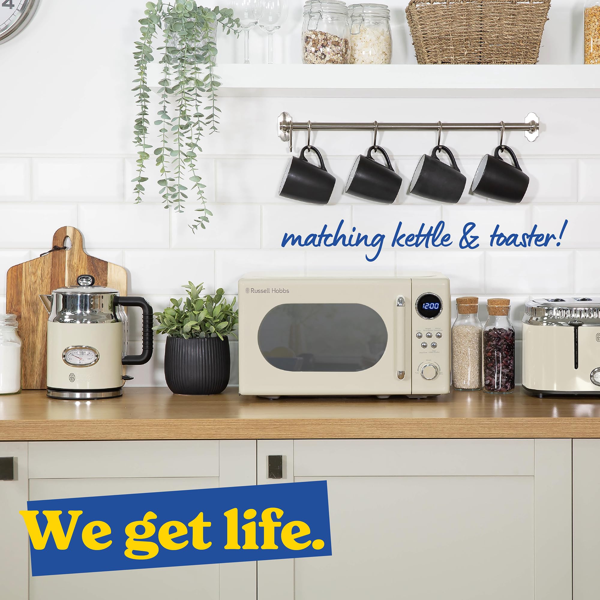 Russell Hobbs RHM2044C Retro 20 Litre Cream Digital Microwave, 800W, Mirror Finish, 8 Auto Cook Settings, 5 Power Levels — view 8