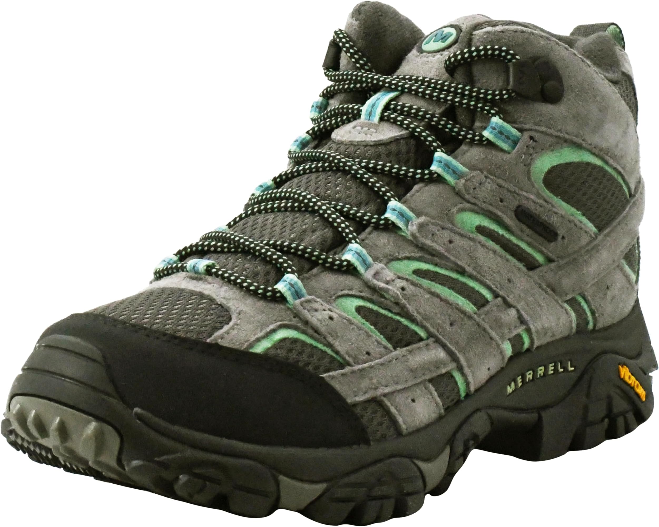 Women's Moab 2 Mid Waterproof Hiking Boot, Drizzle/Mint, 8 M US