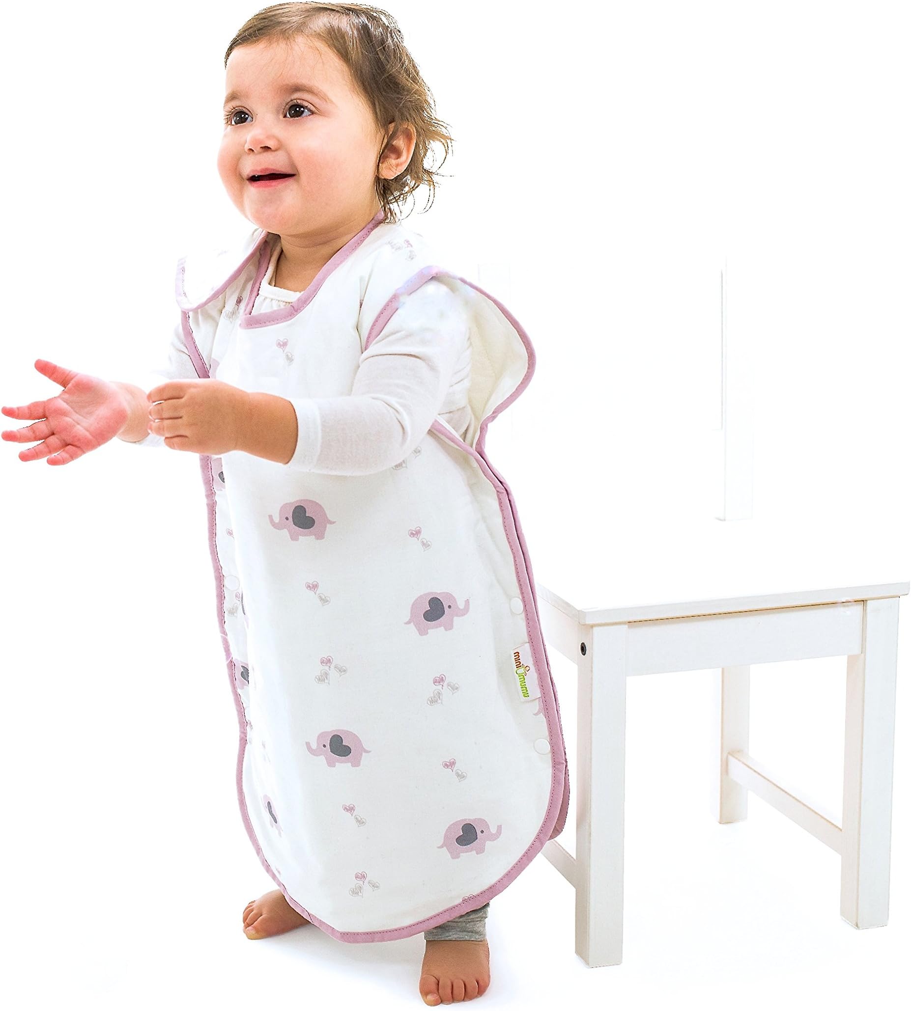 Mini Mumu Open Bottom Wearable Blanket Sleep Sack for Baby Toddler, Elephant Jam (Small)