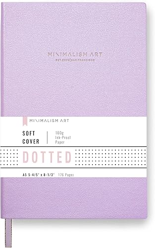 Minimalism Art - Cuaderno de tapa blanda (tamaño mediano, A5, 5.8 x 8.3 pulgadas, cuadrícula de 0.197 in (5 mm), 176 páginas, cinta marcadora, papel