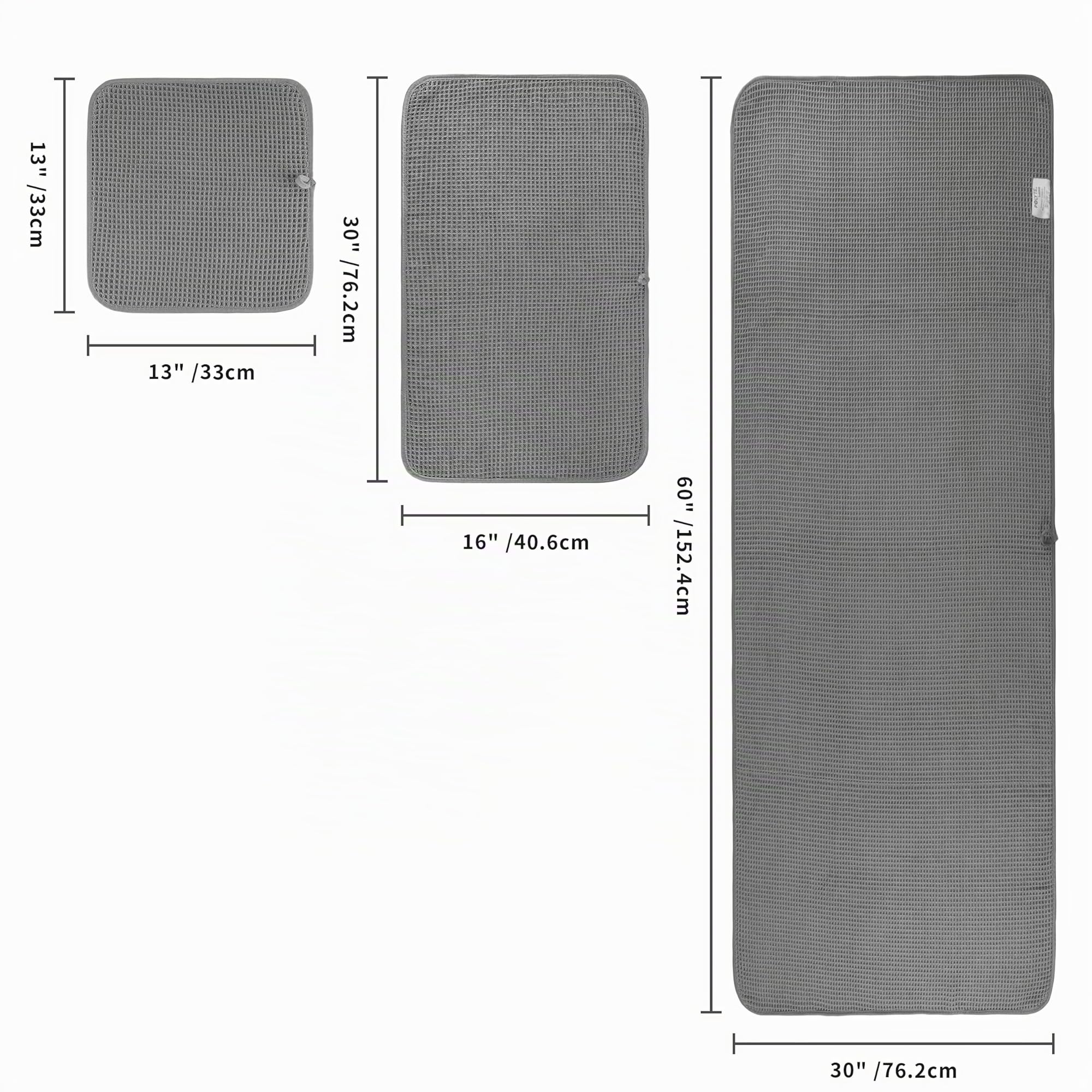 Polyte - 430 gsm Juego de Toallas de baño de Microfibra antipelusa - Secado rápido - Punto gofrado - Grande: 152,4 x 76,2 cm - Pack de 6
