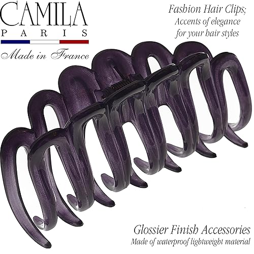 Miniatura 4 de Camila Paris CP3563 - Pinzas para el cabello francesas pequeñas para mujer, cabello grueso para cabello largo y rizado, ondulado, pinza de pelo para