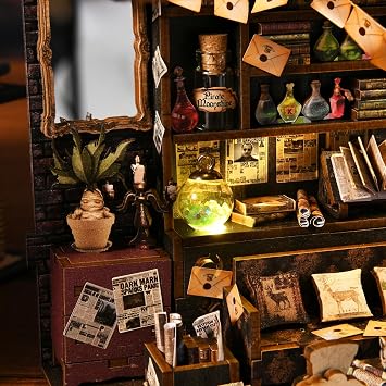 TOYQI Book Nook Kit, DIY Miniature Dollhouse Kit for Adults and Teens