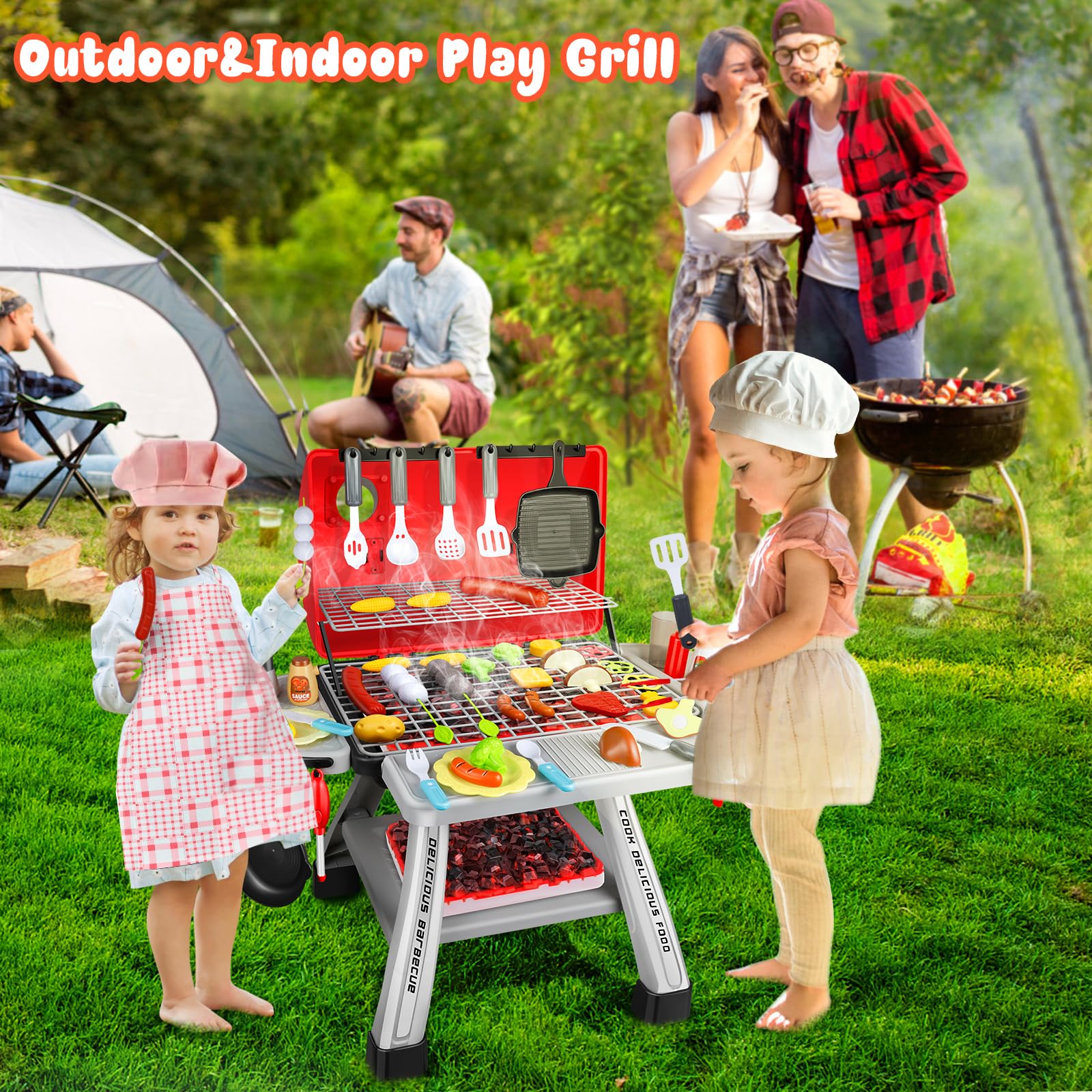 Food Kids Play Bbq Kids Play Food Grill With Pretend Sizzling