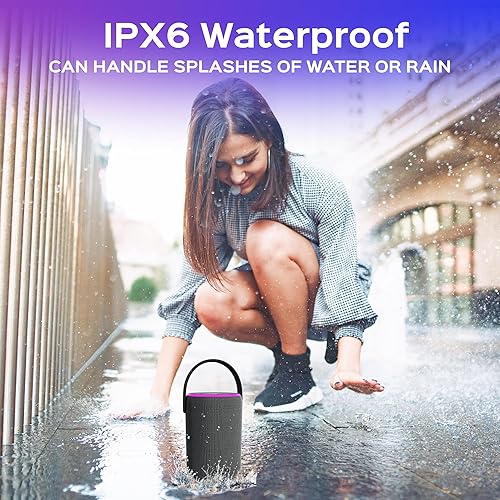 Miniatura 3 de TREBLAB HD-Energy-Pro Altavoces inalámbricos para exteriores con Bluetooth - Audio inmersivo de 40 W, IPX6 impermeable, batería de 18 horas, luz