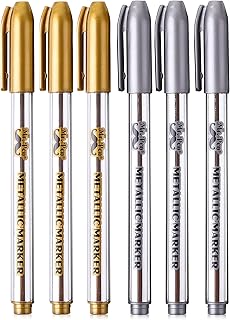 Mr. Pen- Metallic Paint Markers, 6 Pack, Silver and Gold, Silver Paint Marker, Gold Ink Pen, Silver Pen, Silver Markers Permanent Metallic, Silver Ink Pen, Gold Metallic Marker, Gold Marker, Gold Pen