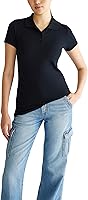 Aeropostale Women's Aero Uniform Short Sleeve Polo - Slim Fit Stretch Cotton, Logo-Free for School & Office