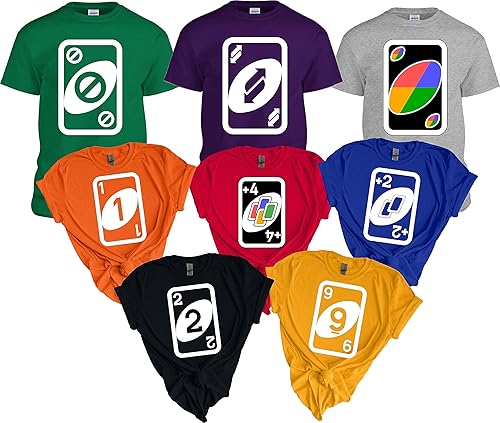 Unoo Play Group Game Card Matching Shirts, School Halloween Costume For Family Group T Shirt, Board Game Cosplay Tee, Birthday Party Gift, Halloween