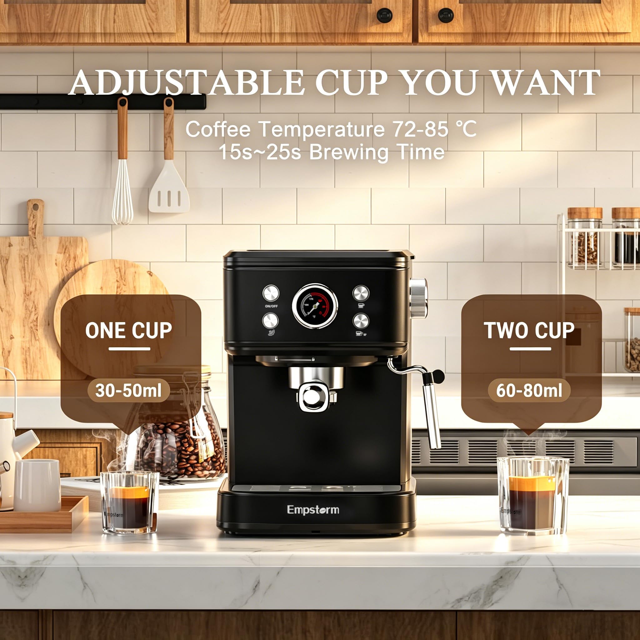 Empstorm Espresso Machine - 20 Bar, Capsule & Powder -8 Empstorm Espresso Machine - 20 Bar, Capsule & Powder -8