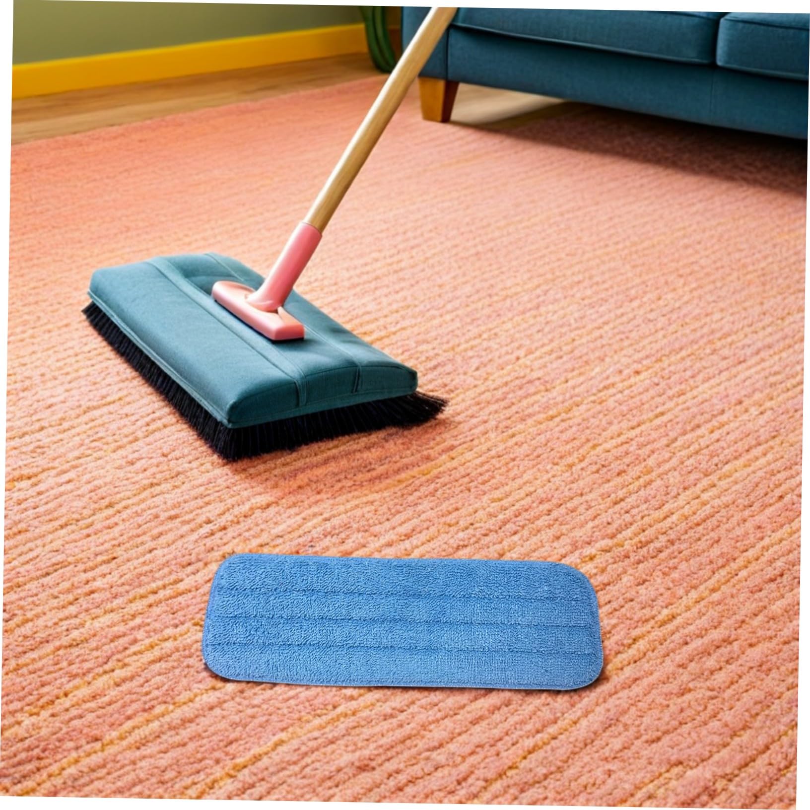 10 Piezas Paños de Microfibra para Trapeador Plano Reutilizables y Lavables Recambios Absorbentes para Limpieza Húmeda y Seca de de Baldosa y Vinilo