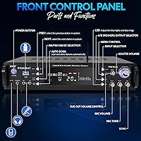 Vista 2 de Pyle Wireless Bluetooth Home Stereo Amplifier- Hybrid Multi-Channel, 3000W Power Amplifier, Home Audio Receiver System w/ AM/FM Radio,MP3,USB, AUX