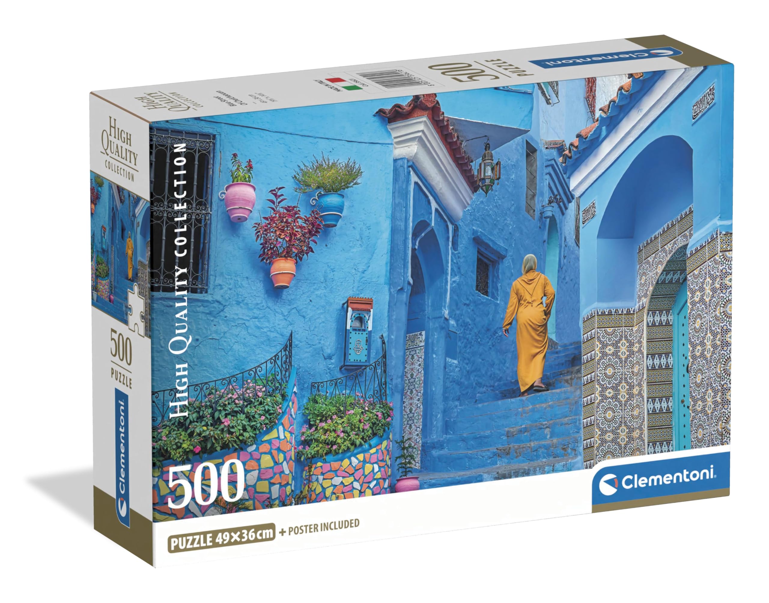 CLEMENTONI PZL 500 HQC BLUE STREET OF CHEFCHAOUEN 2026 COMPACT - 35621