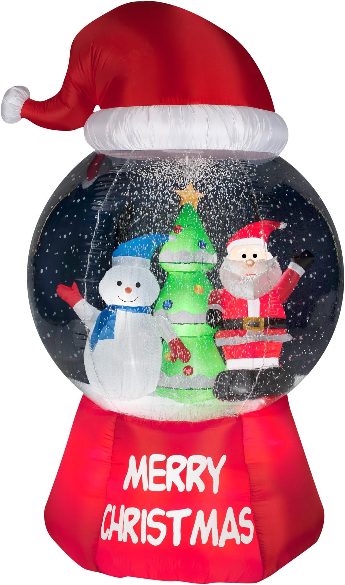 Inflatable Snow Globe Santa Hat- Santa w/Snowman